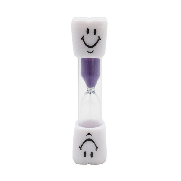 2 Minutes Smiling Face The Hourglass for Kids Toothbrush Timer Sand Clock, purple sand